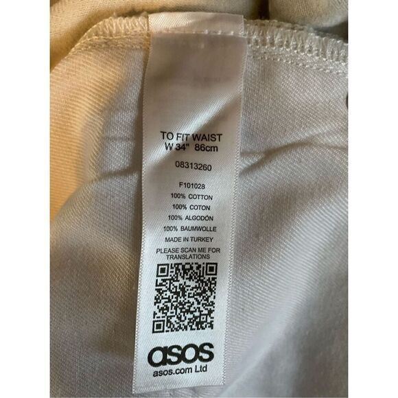 Asos Striped Cotton Flat Front Bermuda Chino Shorts Multi-Color Size W34 NWT - Picture 4 of 4